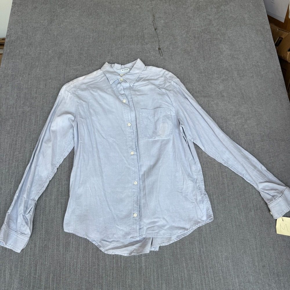 Current/Elliott Prep School Shirt Top Womens 2 Blue Collared Casual Button Up